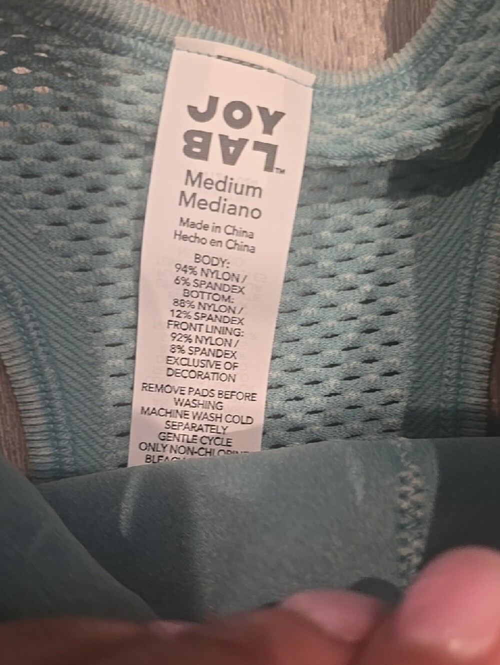 JOY LAB CROPPED FIT TANK WITH BUILT IN BRA AND REMOVABLE PADS - Picture 3 of 12